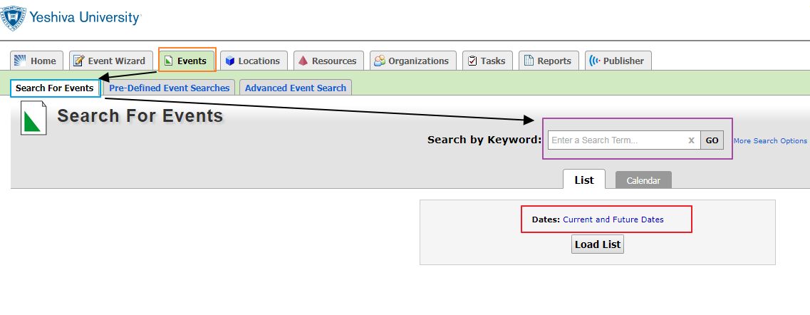 Event Search Event Search